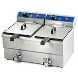 Freidora industrial eléctrica grifo doble 20 L - Maquinaria Bar Hostelería
