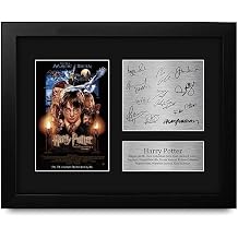 HWC Trading Harry Potter Cast Daniel Radcliffe, Emma Watson Framed Gifts Printed Signed Autograph Picture for Movie Memorabilia Fans - US Letter Size