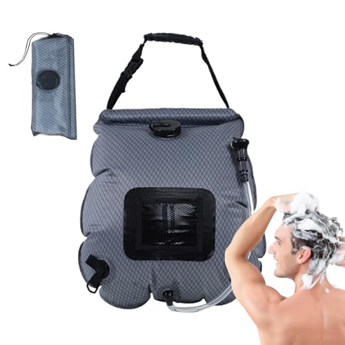 Bolsa de Ducha Solar para Camping, 5 Gal/20L, Bolsa de Calentamiento con Energía Solar, Diseño a Prueba de Fugas, Cabezal con Interruptor On-Off, Ideal para Camping, Senderismo, Viajes y Playa miniatura 1