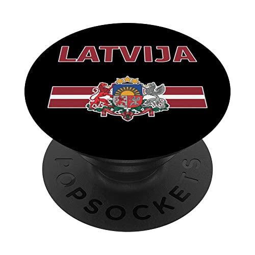 Latvia,Latvia flag,latvian,flag of Latvia. PopSockets Swappable PopGrip, Black