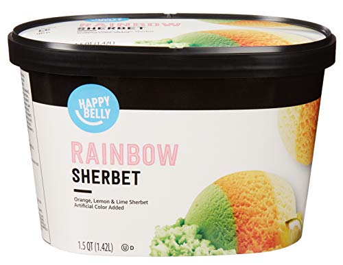 Amazon Brand - Happy Belly Rainbow Sherbet, 48 Fl Oz (Frozen)