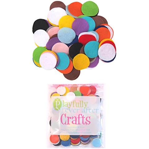 Playfully Ever After Mixed Color Assortment of Craft Felt Circles (1 Inch - 500pc) Cover