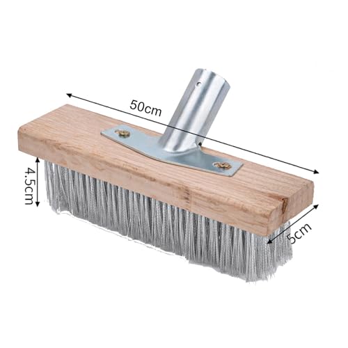 Escova de limpeza do convés, Cerdas de aço inoxidável 50 cm de comprimento Limpeza forte Escova para