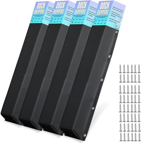 WTMORE Boat Dock Bumpers, 58" Dock Fenders Bumpers, Dock Pole Bumpers, Dock Post Bumpers for Docking Edges, Piling, Horizontal Deck, Vertical Poles, or Pier Fenders Black (4 Pack)