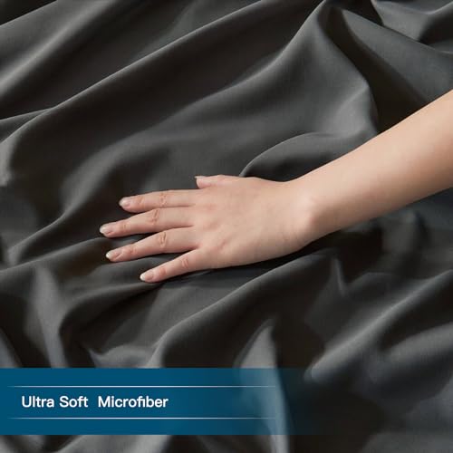 STWIENER Oversized King Duvet Cover 120"x120", Only 1 Piece Extra Large Ultra Soft Microfiber Grey Super King Duvet Cover for All Season Zipper Closure, 8 Corner Ties(1 Pc, Grey, OK 120x120 inch) by STWIENER - Image 4