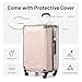 universal trotter Vintage Pattern PU Leather Luggage Set, 3-Piece Trunk Style Fashion Suitcases, 20/24/28 Inch, Tsa-Approved Locks, 360° Spinner Wheels (Nude Pink)