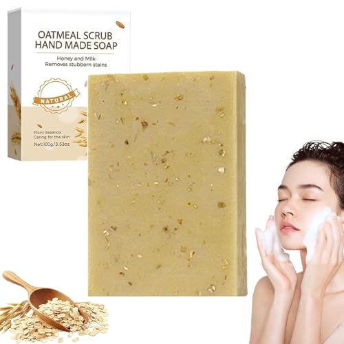 Jabón natural Nolvia para una mejor piel, jabón vegetal hecho a mano con aceite de avena, barras orgánicas para pieles secas y sensibles, hace que tu piel sea suave y limpia (1)