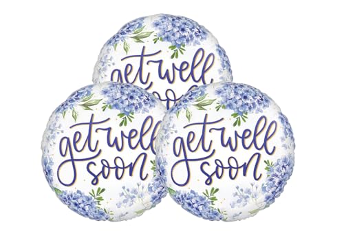 Ballons de fête Get Well Soon hortensia décoration de convalescence 3pcs