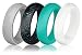 Silicone Wedding Ring for Women (Pack of 4) - Sturdily Constructed, Comfortable, Light-Weight Design – Hypoallergenic & Antibacterial Silicone Wedding Band for Active Women, Athletes by Utopia Fitness