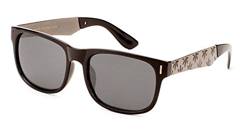 Classic Plastic & Metal Frame Engraved Marijuana Weed Leaf Sunglasses