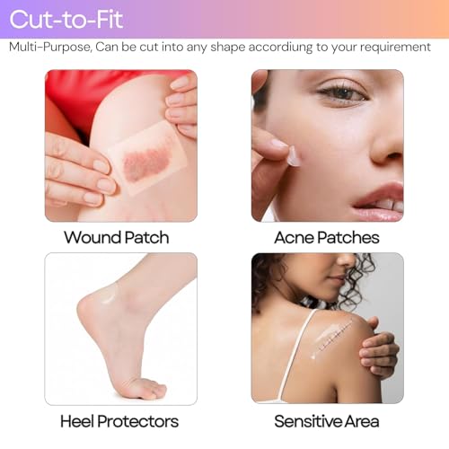 Image of Medical Grade Hydrocolloid Dressing Roll, For Wound And Acne Care, Waterproof Wound Care Tape, Cut-to-Fit for Blisters, Burns, Acne & Skin Protection (5 Cm x 500 Cm)