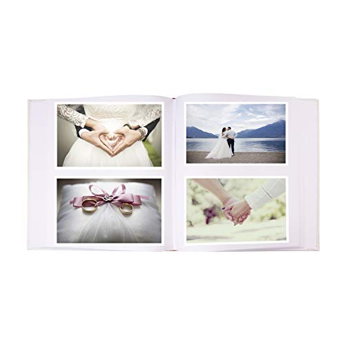 Kenro Fleur White Wedding Traditional Photo Album with 23x24cm pages - FLR202, Silver,white, 23 x 24 cm - Image 4