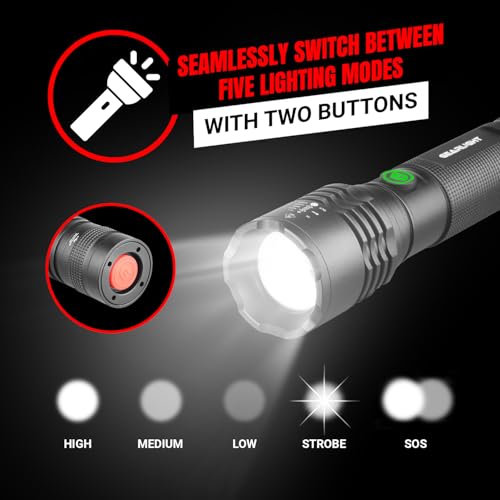 GearLight S2000 LED Rechargeable Flashlight High Lumens - Super Bright, Powerful, Mid-Size Tactical Flashlight for Outdoor Activity & Emergency Use by GearLight - Image 4