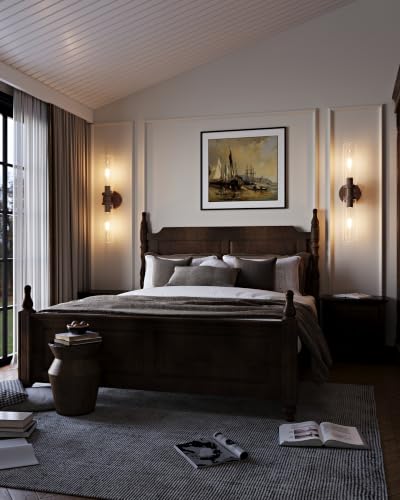 Image of Rayogale Walnut Wireless Battery Operated Wall Sconces with Remote Control