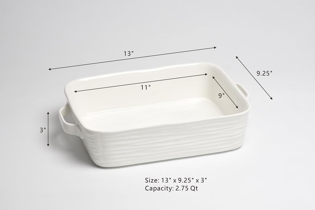 Le Blanc Rectangular Baking Dish, 13" x 9.25" x 3"