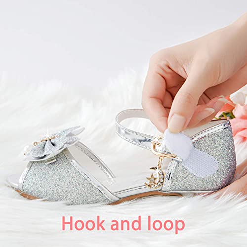 Osinnme Wedge Heel Sequin Sandals For Girls Wedding Dress Size 3 Big Girls Princess Sequin Crystal High Low Heeled Sandals For Big Kids Girl (02Sliver 35) #TOP4