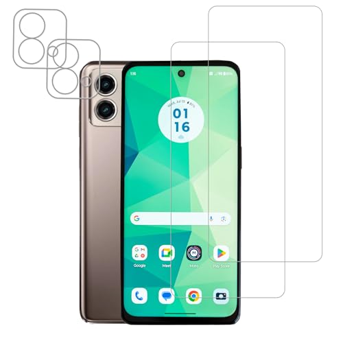 HKKAIS Screen Protector For Motorola Moto G Stylus 5G 2023 Tempered Glass Film 2-Pack with Camera Lens Protector 2-Pack