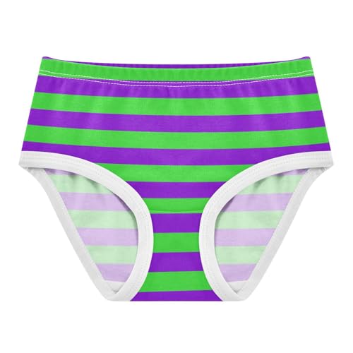Grass Green Purple Stripe Toddler Girls's Underwear 2T