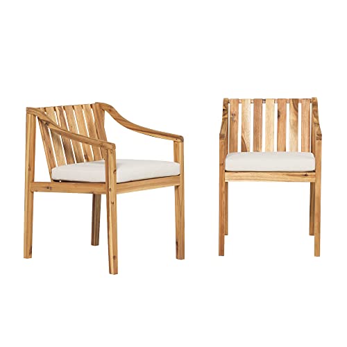 GOWE Modern 2-Piece Solid Acacia Wood Dining Chairs ¨C Natural
