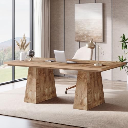 Tribesigns 63-Inch Executive Desk with Double Pedestals