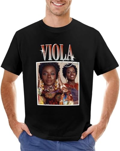 XiangZai Viola Davis Blank T Shirts Custom T Shirts T Shirts for Men Pack Unisex 100% Cotton Short-Sleeve T-Shirts Black XL