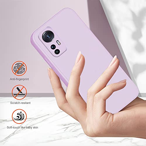 Coque Xiaomi 12 Lite violet en silicone doux finition soyeuse - 5