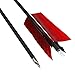 AMEYXGS 12 Pcs Archery Hunting Arrows Mix Carbon 30 Inch Flu Flu Arrows Spine 500 Target Practice Arrows with 4 Turkey Feather Replaceable Arrowhead for Outdoor Hunting (Black&Red)
