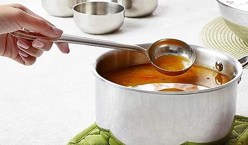 Image of Stainless Steel 5 Size Ladle Serving Spoon Set | Heavy Duty Cooking & Serving Spoon for Kitchen Use (Pack of 5)