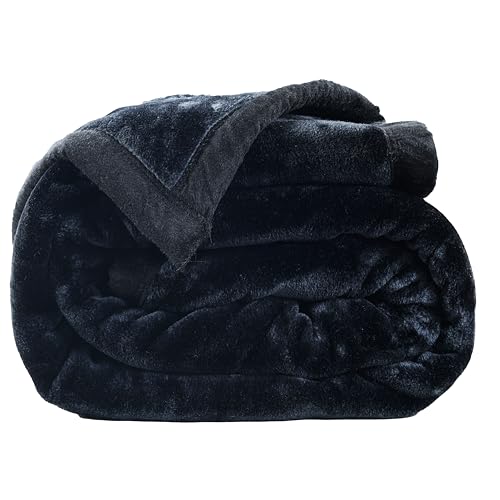 Image of ABRAZO Reversible Mink Blanket for Winter & AC | Double Bed 220x240 cm Soft & Warm Blanket /Dohar /Quilt /Comforter | All Season Use | (Black)