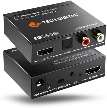 J-Tech Digital Estrattore audio HDMI 4K 60Hz e supporto A…