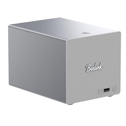 Image of Beelink Mini PC, ME Pro 2-Bay NAS, Intel N95 CPU,12GB LPDDR5, 128G SSD, 3xM.2 SSD Slots, 2x2.5 /3.5 inchDrive Bays, 2.5G+5G Dual LAN /Support Link Aggregation / 4K Dual Display /WiFi6 /BT5.4, Home Media /Studio