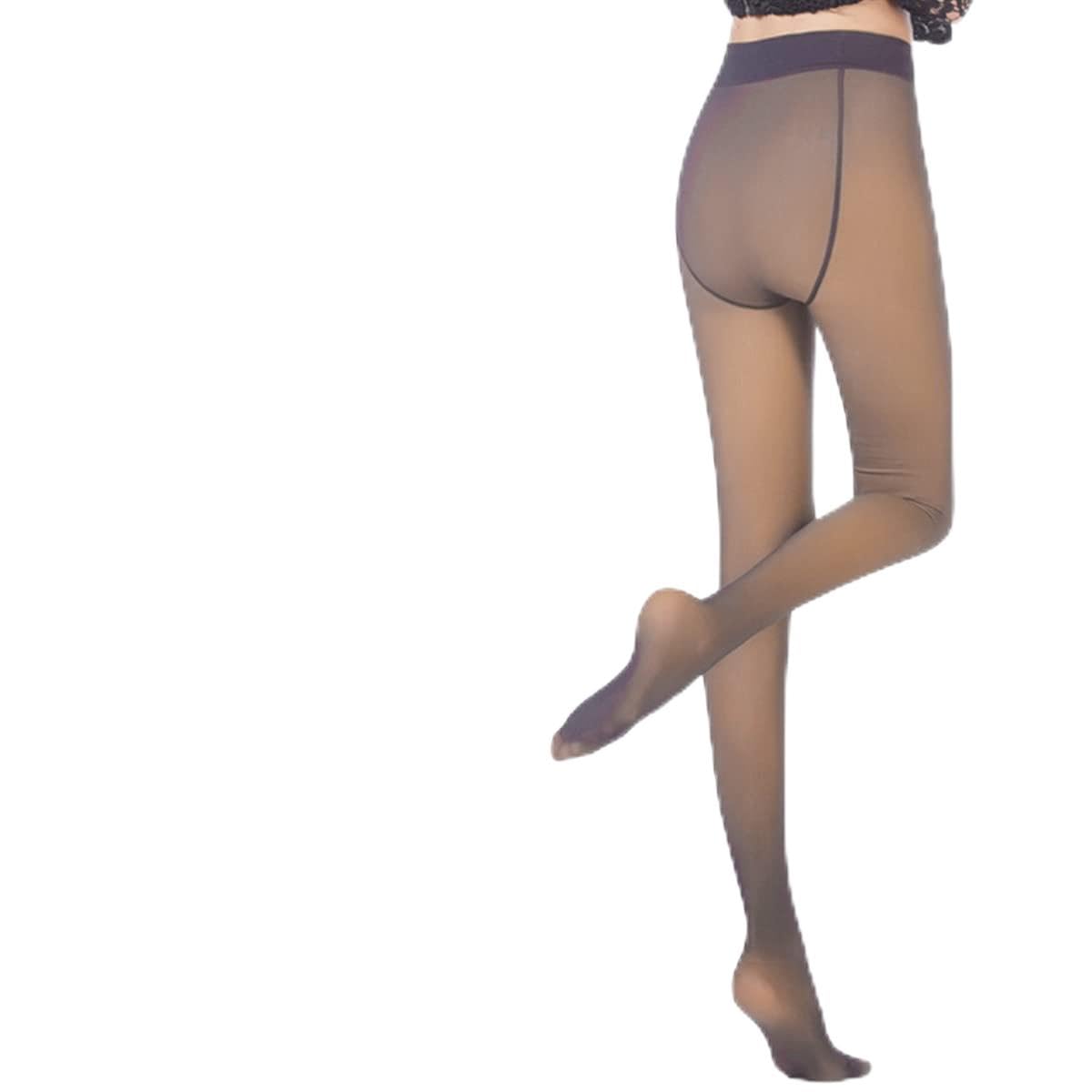 GTETKDEWomen's Warm Fleece Pantyhose Tights, Nik-gray - One Size