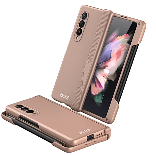 Protection rigide Samsung Z Fold 3 5G premium fine couleur Or Rose à fermeture aimantée