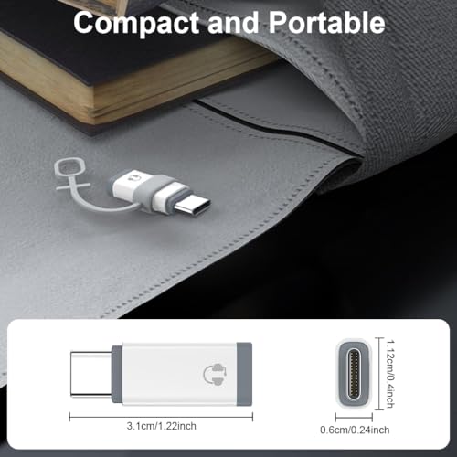 Image of Verilux Light-ning to Type C Converter, Type C Male to Female Light-ning Earphones for iPhone with DAC Chip, Portable Audio Adapter for iPhone 16 /15, Support Hands-Free Calling, Volume Control