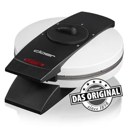 Cloer 1621 Waffeleisen für klassische Herzwaffeln, 930 W, Waffelgröße 15,5 cm, stufenlos wählbarer Bräunungsgrad, weiß, Metall – Bild 3