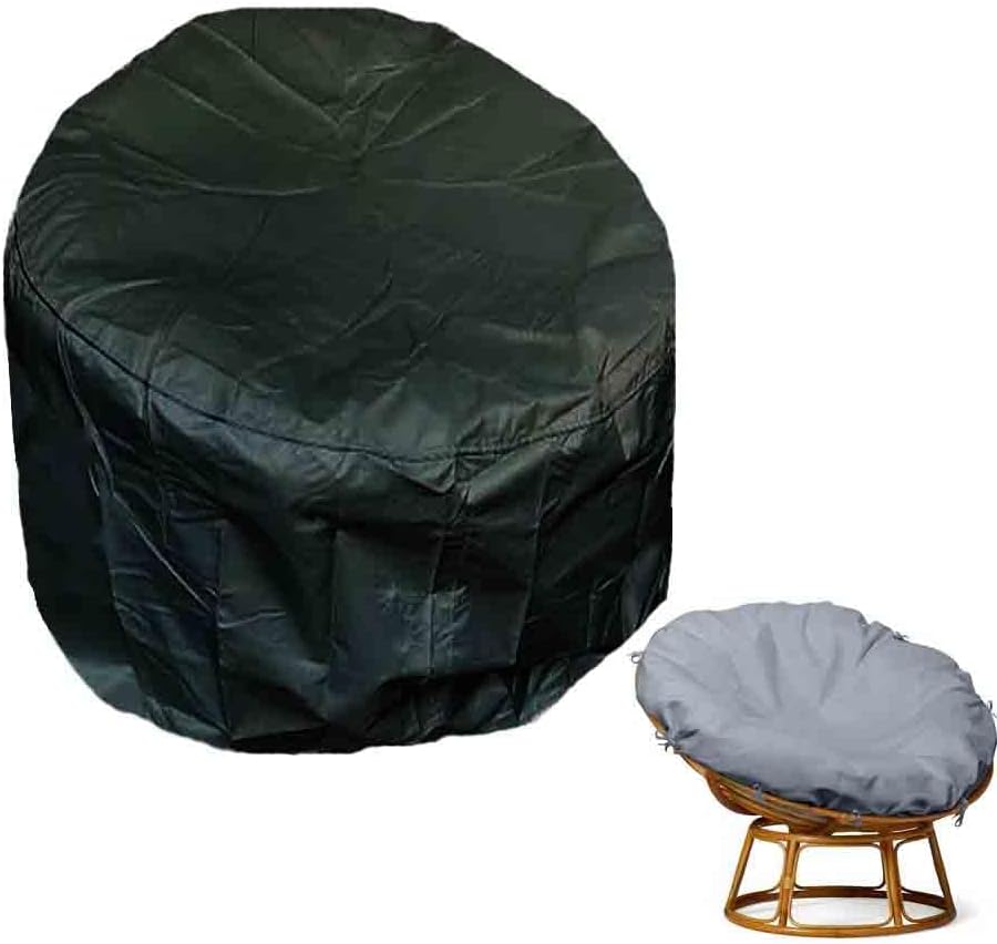 Outdoor Papasan Chair Cover,Waterproof Patio Chair Covers Veranda Water-Resistant Dust Cover for Outside Garden Lawn Furniture Seats (black, 52x20x35in)