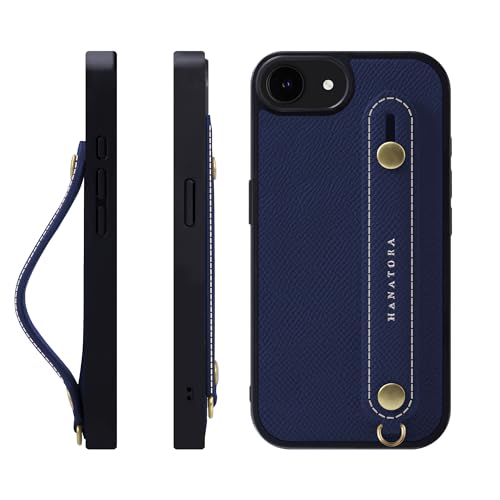 HANATORA for iPhone 17e 16e �P�[�X �{�v �ϏՌ� �w�ʃx���g �X�}�z�P�[�X �X�}�z �X�^���h�@�\ �l�b�N �X�g���b�v �t�� �G���{�X���U�[ �M�t�g �}�O�l�b�g�Ȃ� �l�C�r�[ NGH-16e-Navy