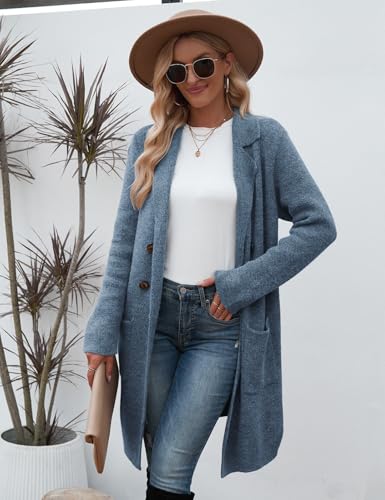 Image of CiCiBird Women Fall Long Cardigan Sweater Trendy Knit Jacket Coat Dressy Blazer Coatigan