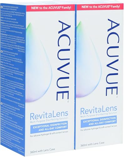 ACU vue Revita Contact Lens Solution Multi-Purpose Disinfecting Solution for Soft Contact Lenses Lens Case Included 12.17 fl oz (360ml) Pack of 2
