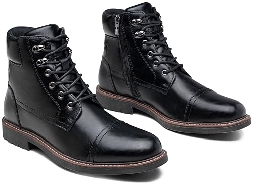 Image of Jousen Mens Boots Retro Dress Boot Cap Toe Casual Motorcycle Chukka Boots