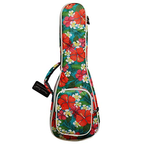 MUSIC FIRST - Funda de ukelele de nailon con diseño original 'Tropical Flower', funda para ukelele...