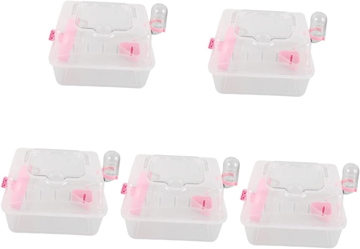BESPORTBLE 5pcs Small Animal Cage Hamster Carrier Sleeping Playing Box Easy to Carry for Travel Shopping