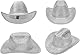 Silver-Space-Cowboyhut – glitzernder holografischer Cowgirl-Hut für Bachlorette-Party, Halloween, Größe M, silber, M
