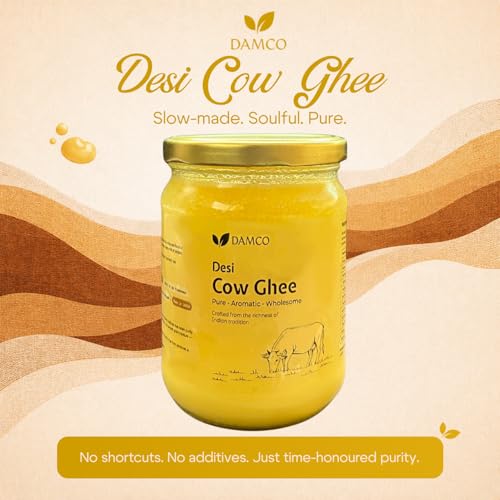 Image of DAMCO Desi Cow Ghee 1000ml | Ghee for Cooking, Frying and Daily Kitchen Use | Suitable for Roti, Rice, Dal and Food Preparation | Kitchen Cooking Ingredient for Home Use