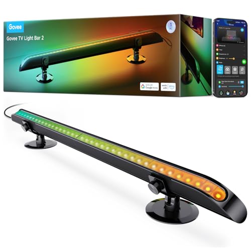 Govee Upgraded 31 Inch LED Light Bar with Scene and Music Modes, RGBIC WiFi Light with Multiple Placement Options Suitable for 55-70 inch TVs, Voice and App Control, 1 Pack