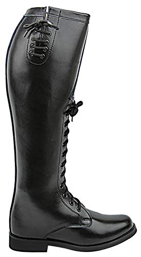 Dyno Men's Mens Man Motorcycle Riding Police Patrol Fashion Leather Tall Riding Boots - Black3