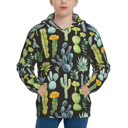 Succulent Kid Hoodies Boys Sweatshirts Girls Pullover with Pocket