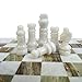 Handmade Staunton White and Green Onyx Marble Chess Board Game Set - Best Board Games for Home Décor Gifts - Suitable for Table Décor - Non Go Board Game - Non Checker Board Game
