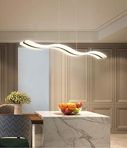 Lampe suspendue LED en vague dimmable avec télécommande pour salle à manger - 6