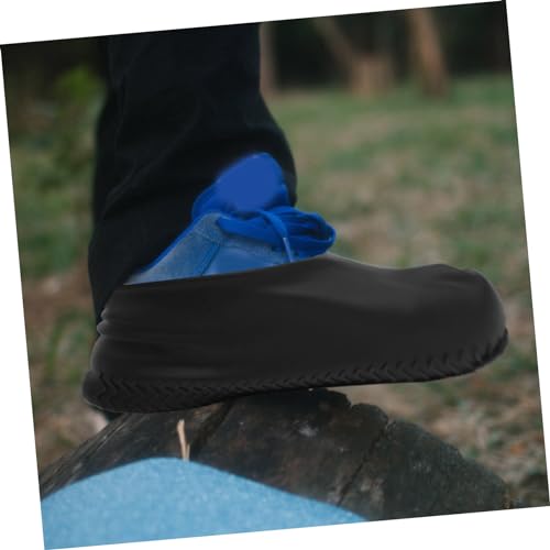Fundas de silicona para zapatos de lluvia para hombres. Protectores impermeables para botas con suela antideslizante para días lluviosos y viajes miniatura 5